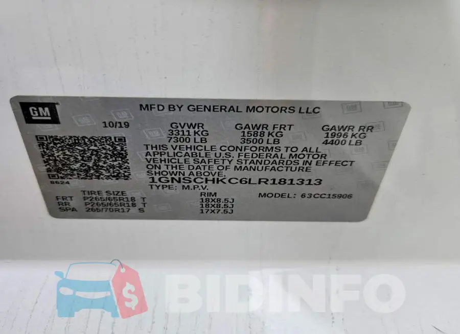 1GNSCHKC6LR181313 Photo# 13