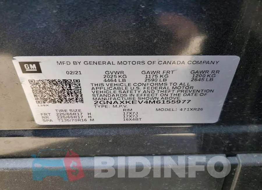2GNAXKEV4M6155977 Photo# 13