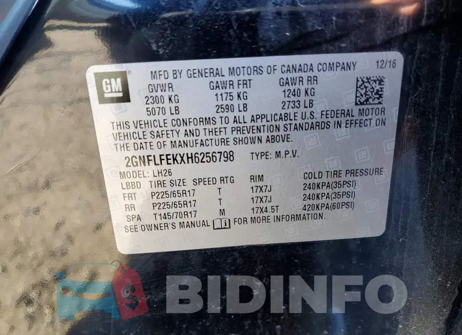 2GNFLFEKXH6256798 Photo# 13