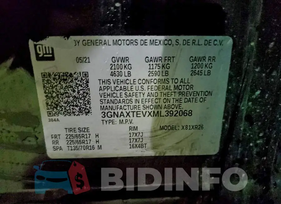 3GNAXTEVXML392068 Photo# 14