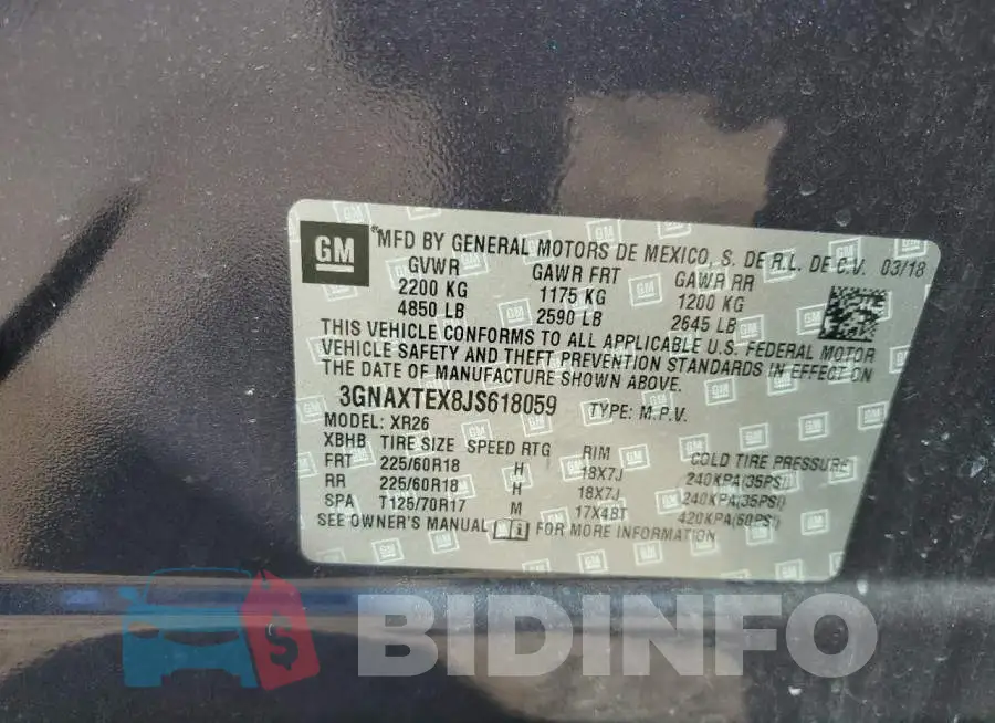3GNAXTEX8JS618059 Photo# 13
