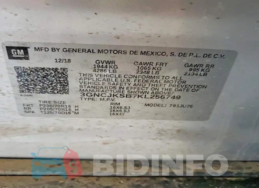 3GNCJKSB7KL256749 Photo# 13