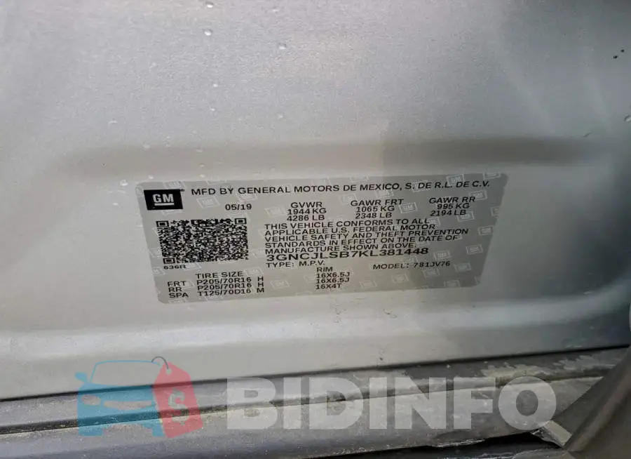 3GNCJLSB7KL381448 Photo# 12