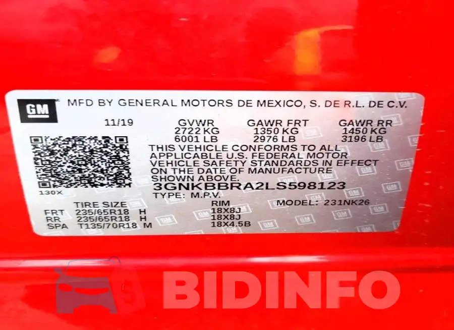 3GNKBBRA2LS598123 Photo# 14