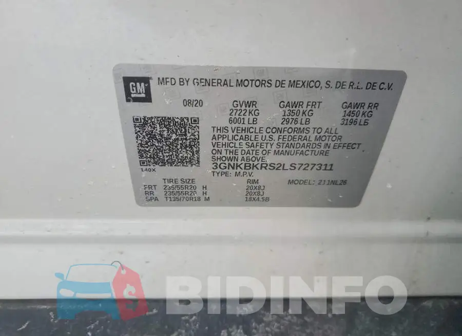 3GNKBKRS2LS727311 Photo# 13