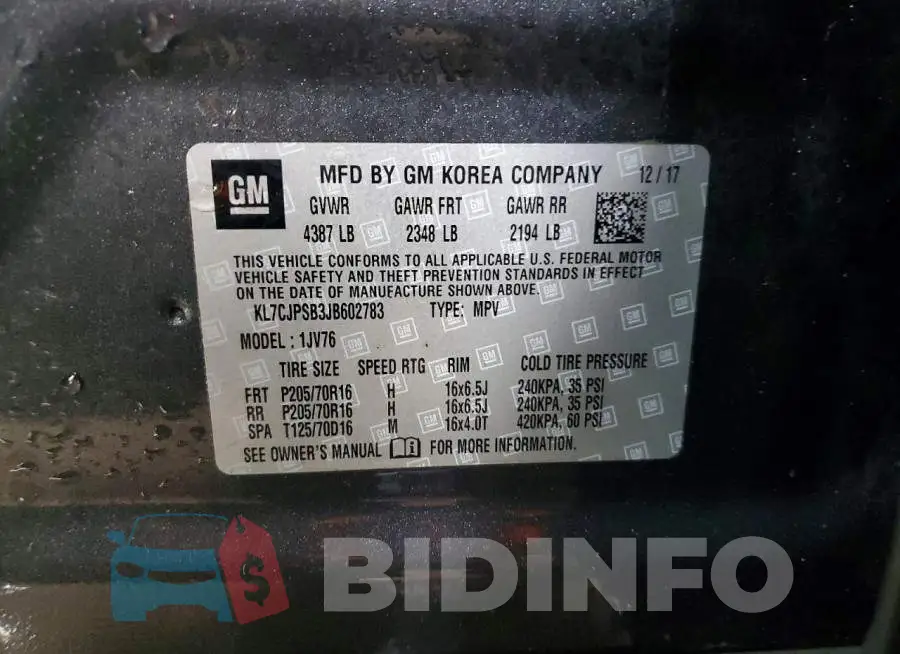 KL7CJPSB3JB602783 Photo# 12
