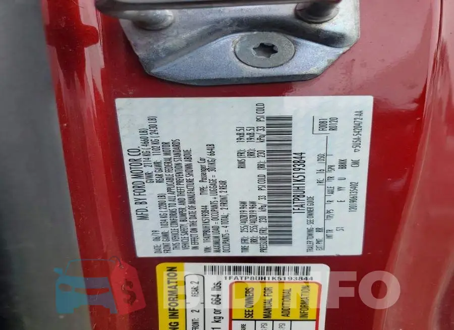 1FATP8UH1K5193844 Photo# 12