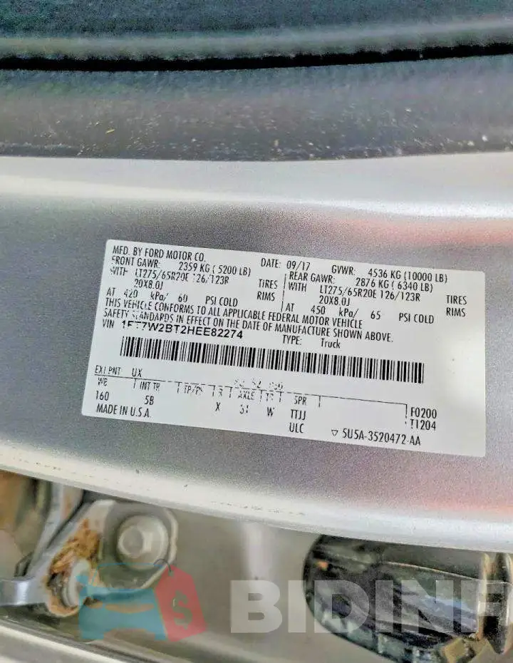 1FT7W2BT2HEE82274 Photo# 13