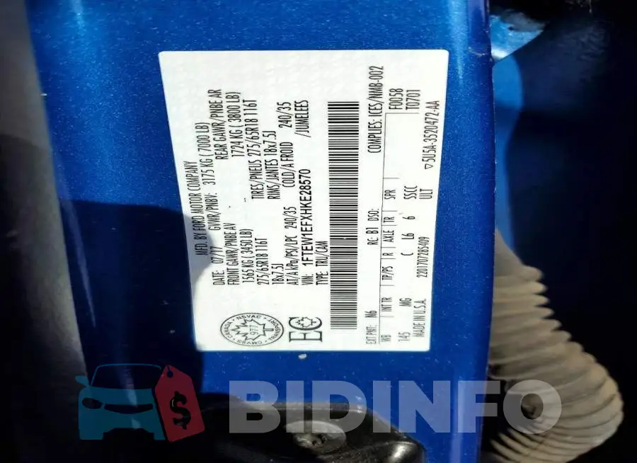 1FTEW1EFXHKE28570 Photo# 13