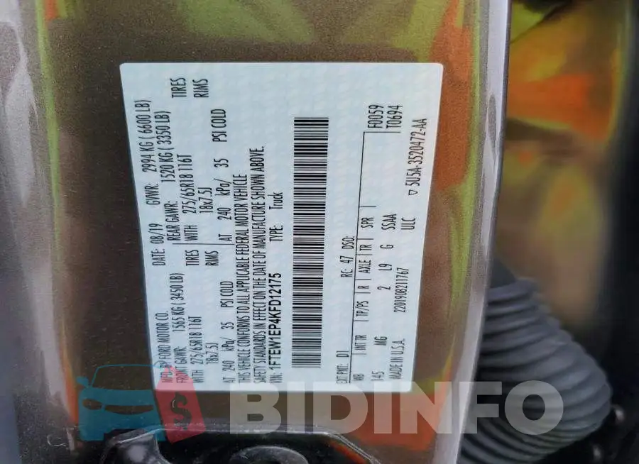 1FTEW1EP4KFD12175 Photo# 12