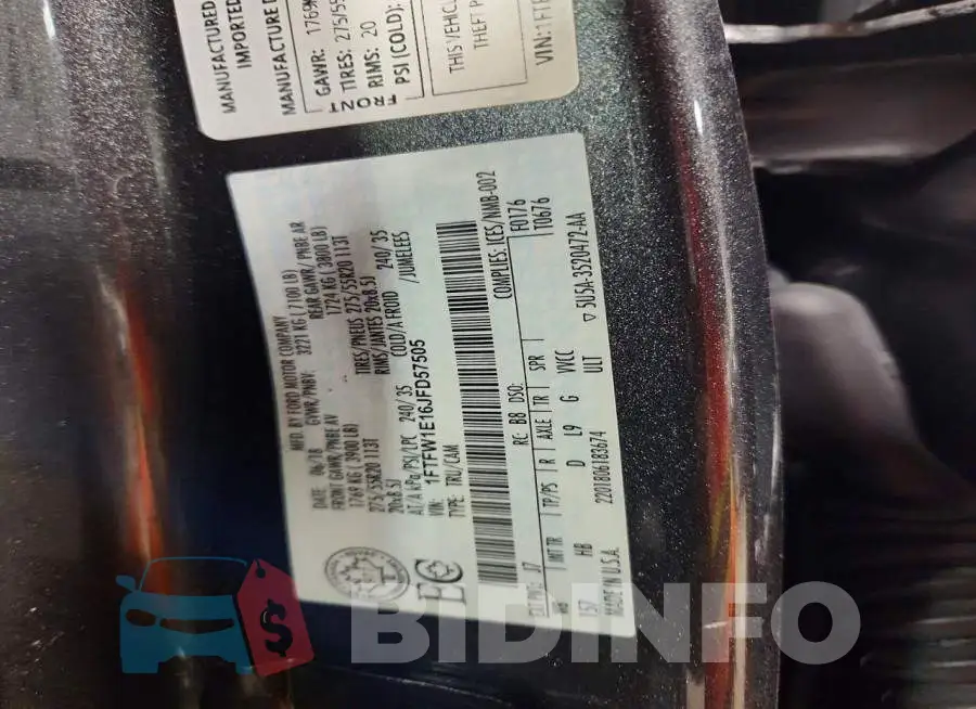 1FTFW1E16JFD57505 Photo# 12