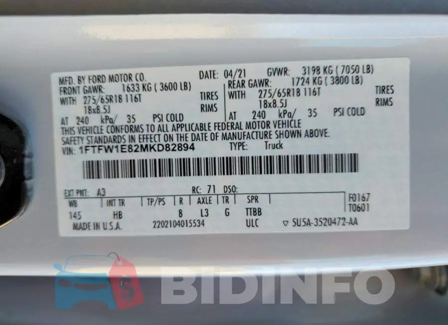 1FTFW1E82MKD82894 Photo# 12