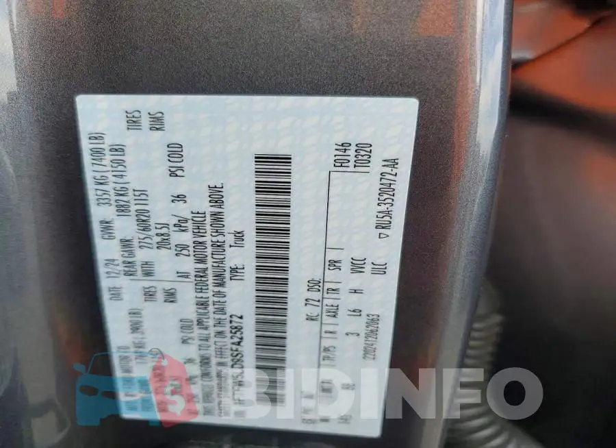 1FTFW5LD9SFA25872 Photo# 12