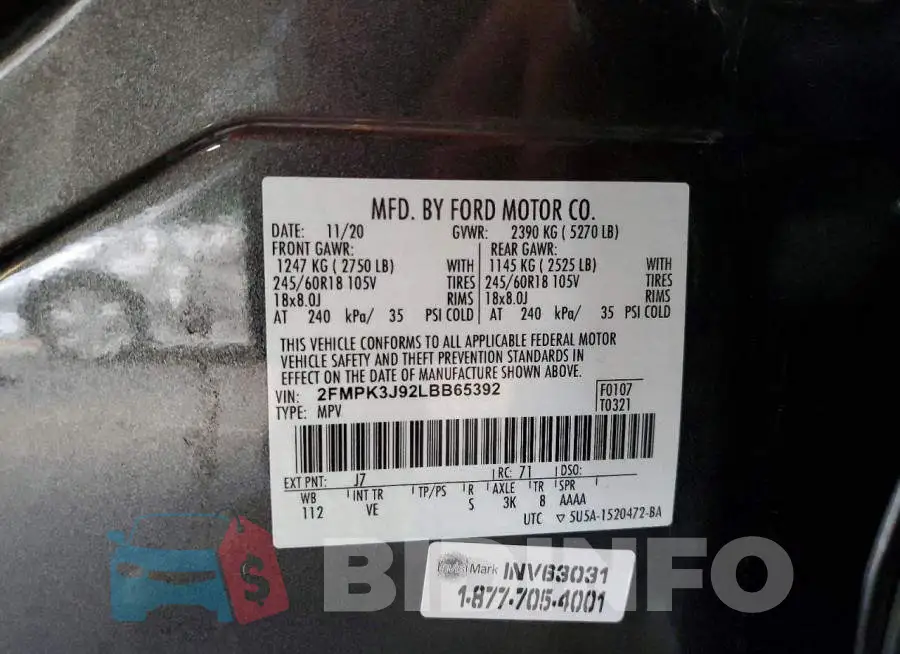 2FMPK3J92LBB65392 Photo# 14