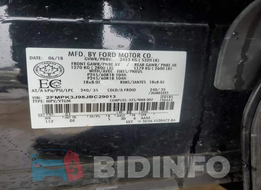 2FMPK3J98JBC29013 Photo# 14