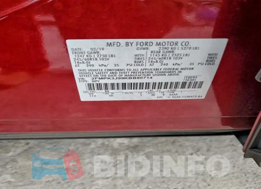 2FMPK3J99KBB80714 Photo# 14