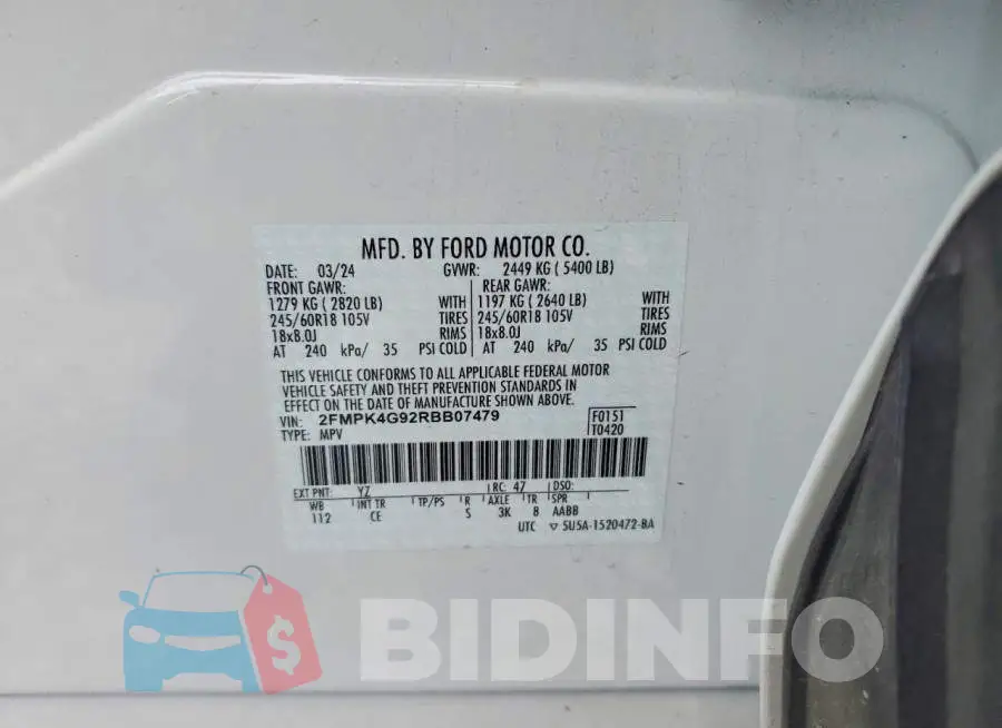 2FMPK4G92RBB07479 Photo# 14