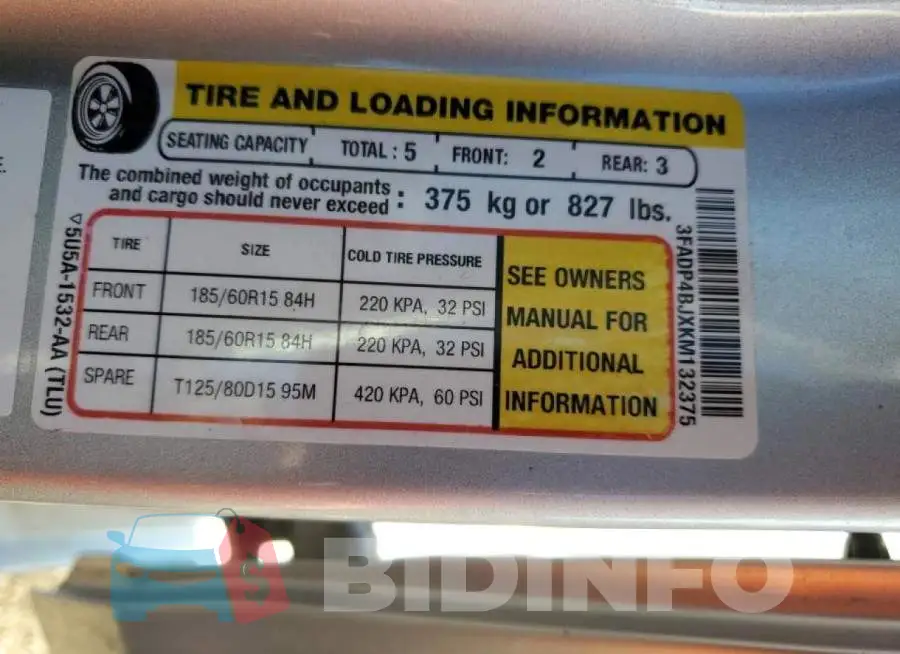 3FADP4BJXKM132375 Photo# 13