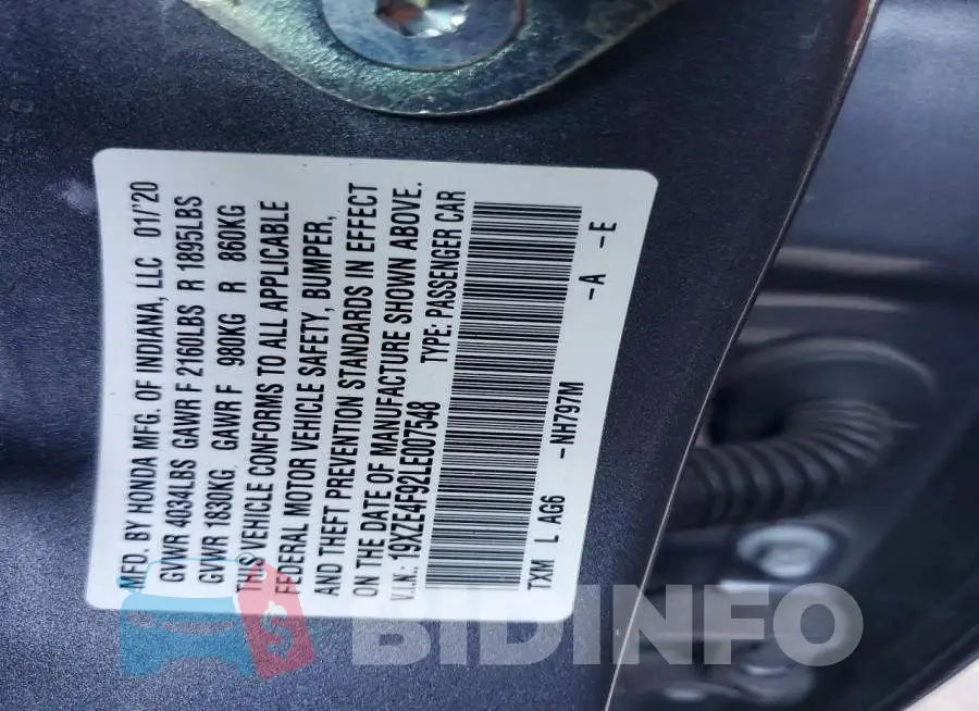 19XZE4F92LE007548 Photo# 12