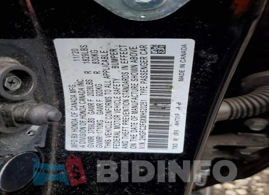2HGFC2F6XMH520251 Photo# 12