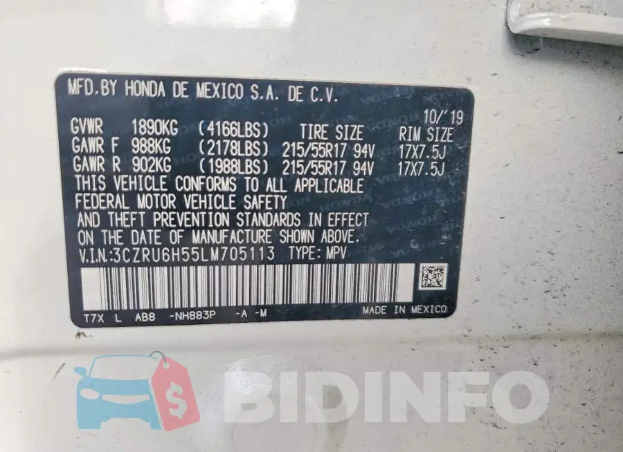 3CZRU6H55LM705113 Photo# 14