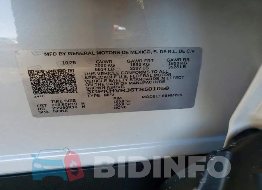 3GPKHVRJ6TS501058 Photo# 13
