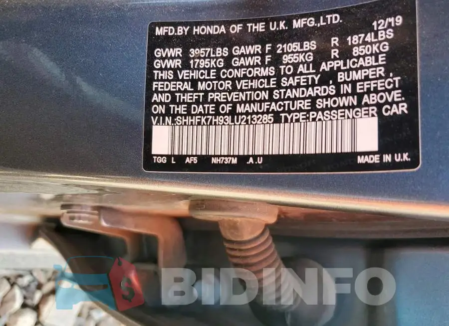 SHHFK7H93LU213285 Photo# 12