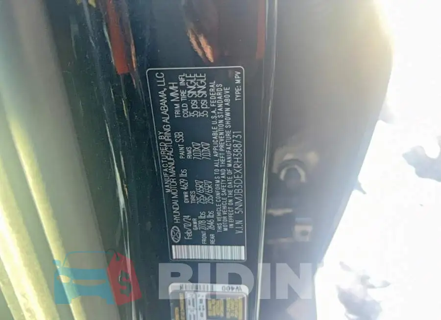 5NMJB3DEXRH388731 Photo# 10
