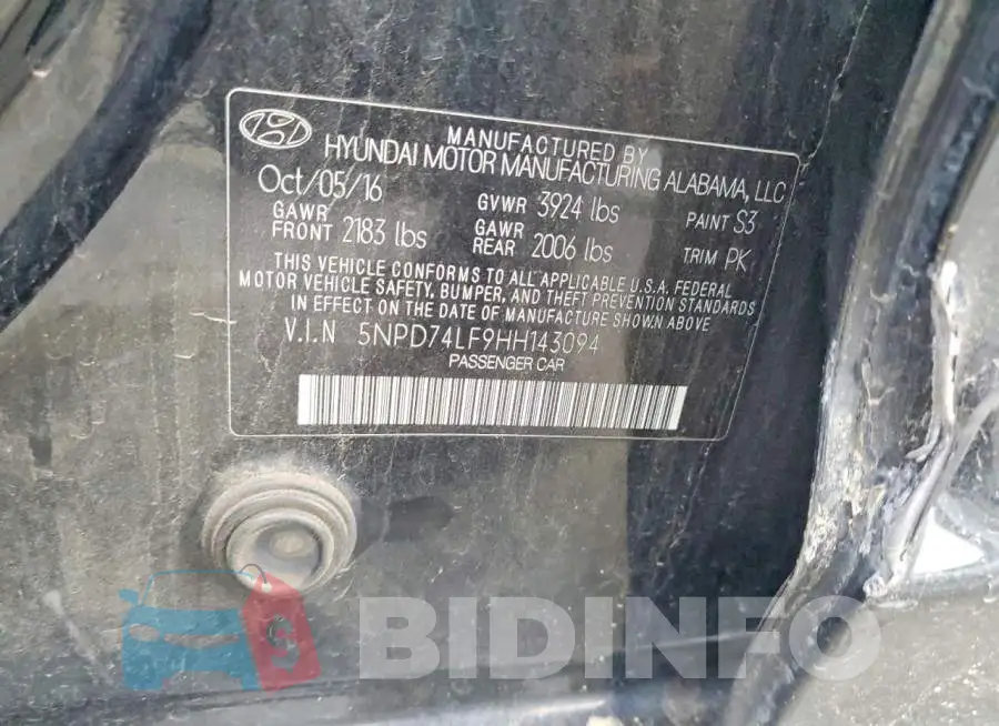 5NPD74LF9HH143094 Photo# 13