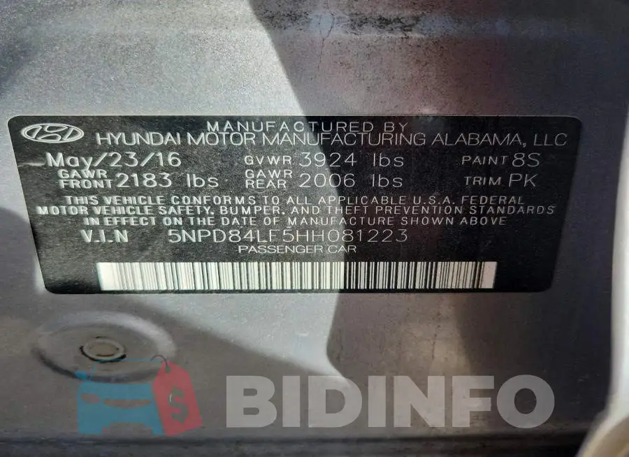 5NPD84LF5HH081223 Photo# 12