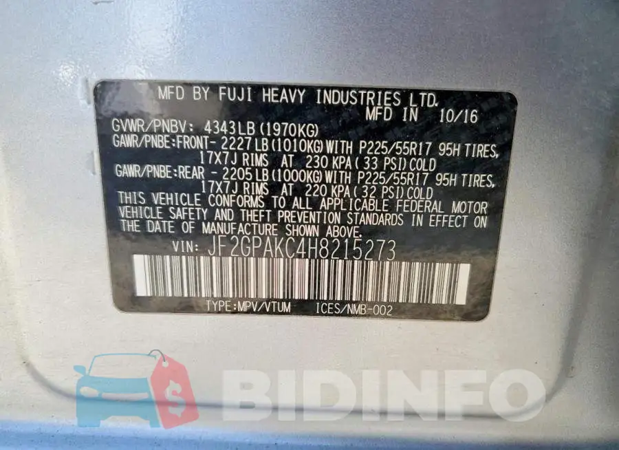 JF2GPAKC4H8215273 Photo# 14
