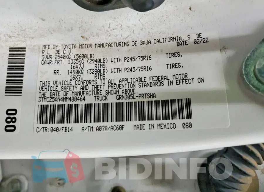 3TMCZ5AN4NM488464 Photo# 13