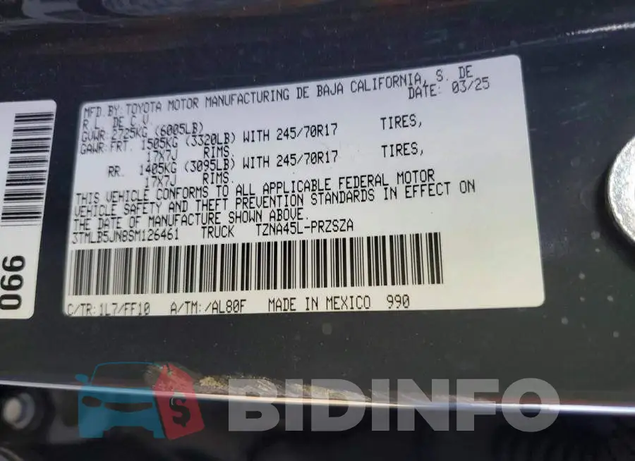 3TMLB5JN8SM126461 Photo# 12