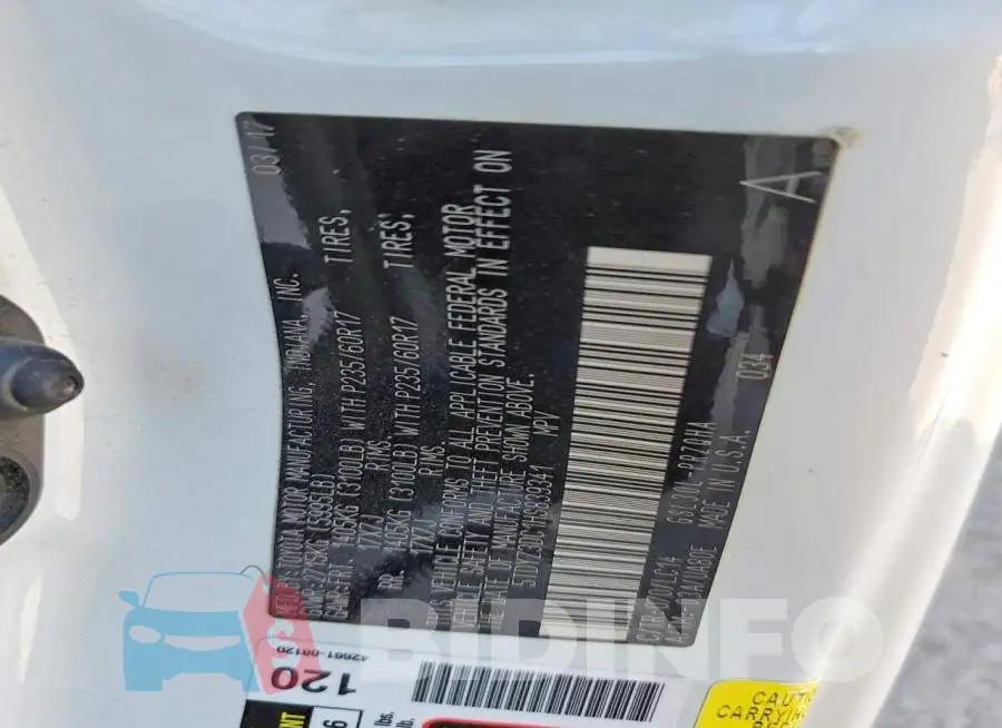 5TDYZ3DC1HS839341 Photo# 14