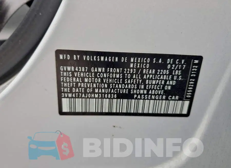 3VW4T7AJ0HM316836 Photo# 12