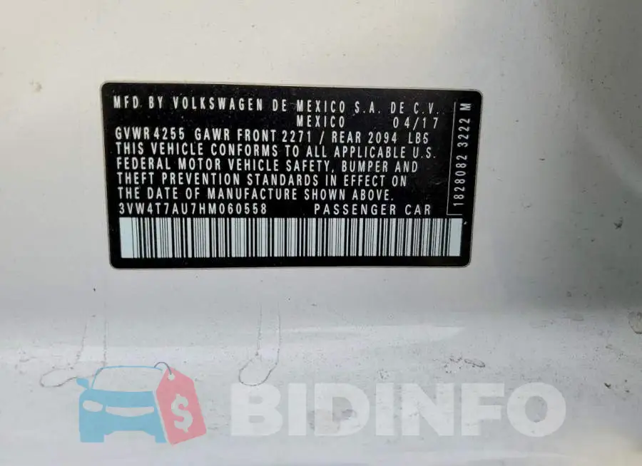 3VW4T7AU7HM060558 Photo# 12