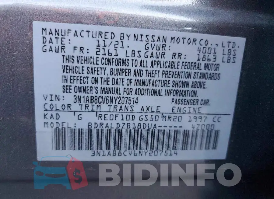 3N1AB8CV6NY207514 Photo# 12