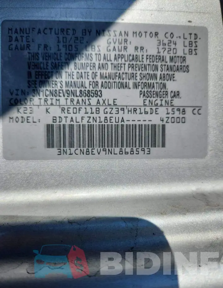 3N1CN8EV9NL868593 Photo# 12