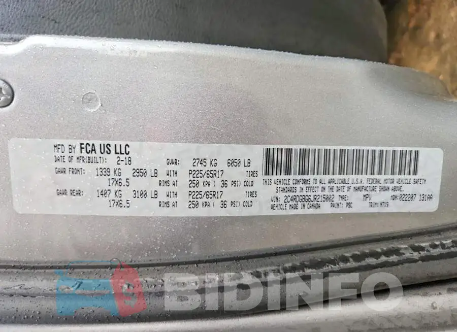 2C4RDGBG6JR215002 Photo# 13