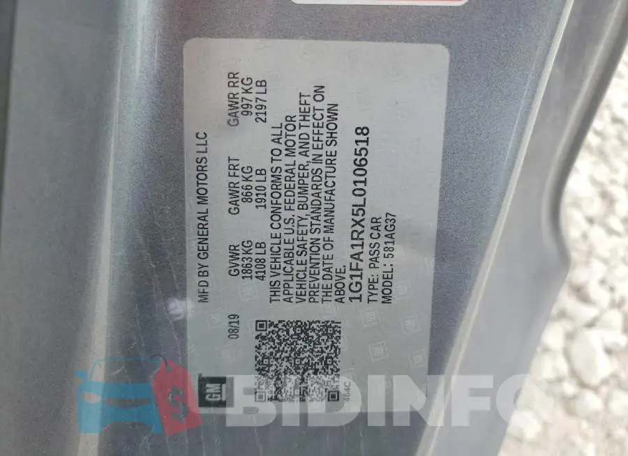 1G1FA1RX5L0106518 Photo# 13