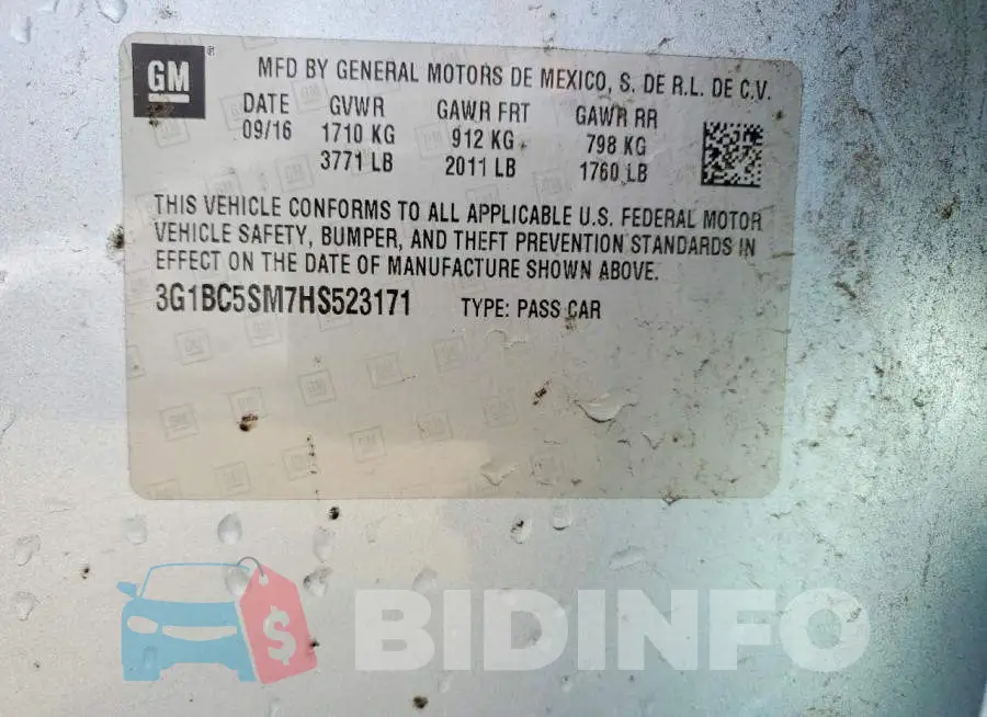 3G1BC5SM7HS523171 Photo# 12