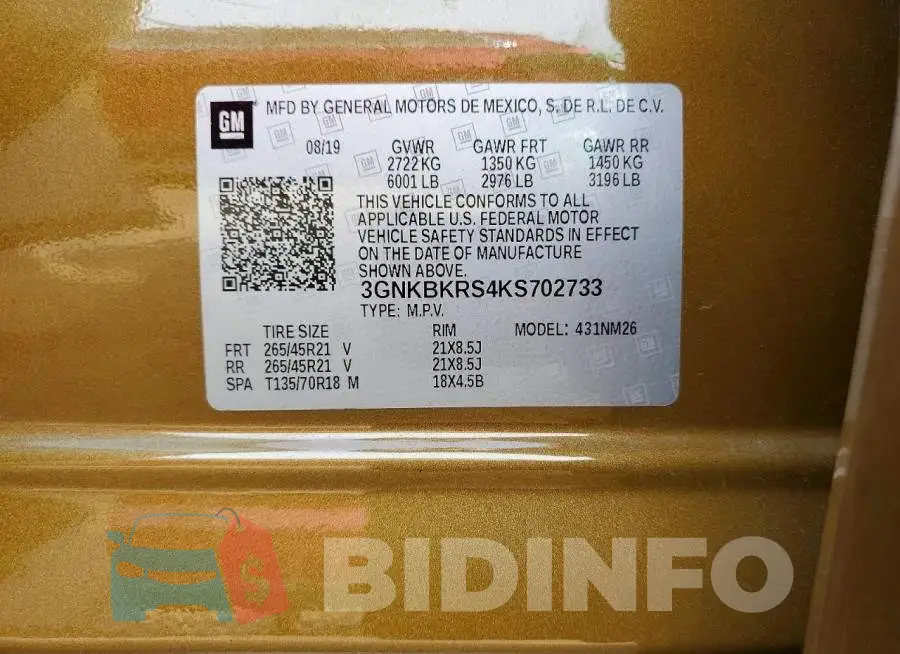 3GNKBKRS4KS702733 Photo# 13