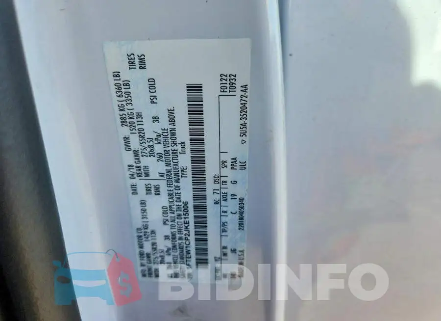 1FTEW1CP2JKE15006 Photo# 12