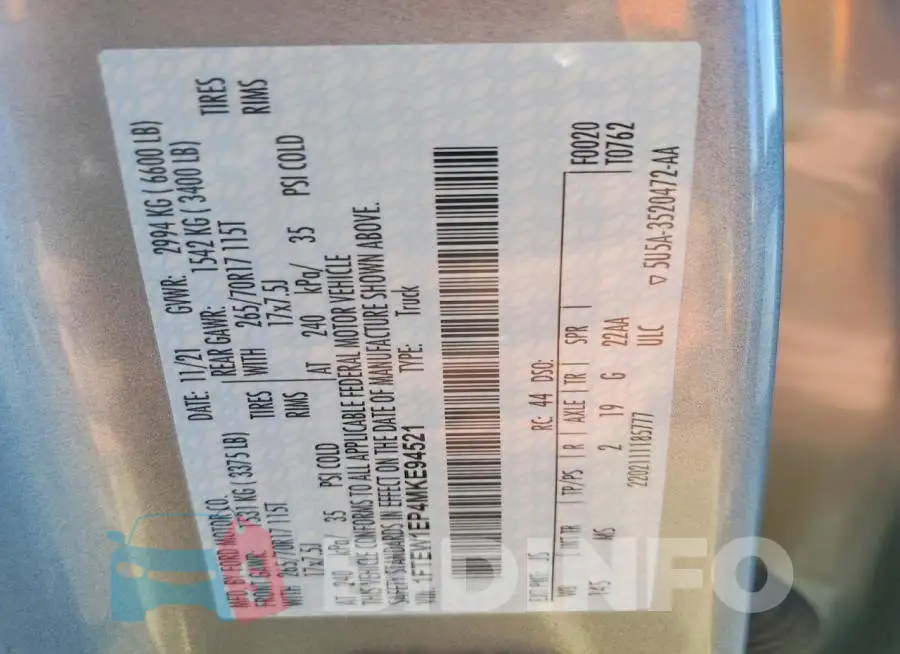 1FTEW1EP4MKE94521 Photo# 12