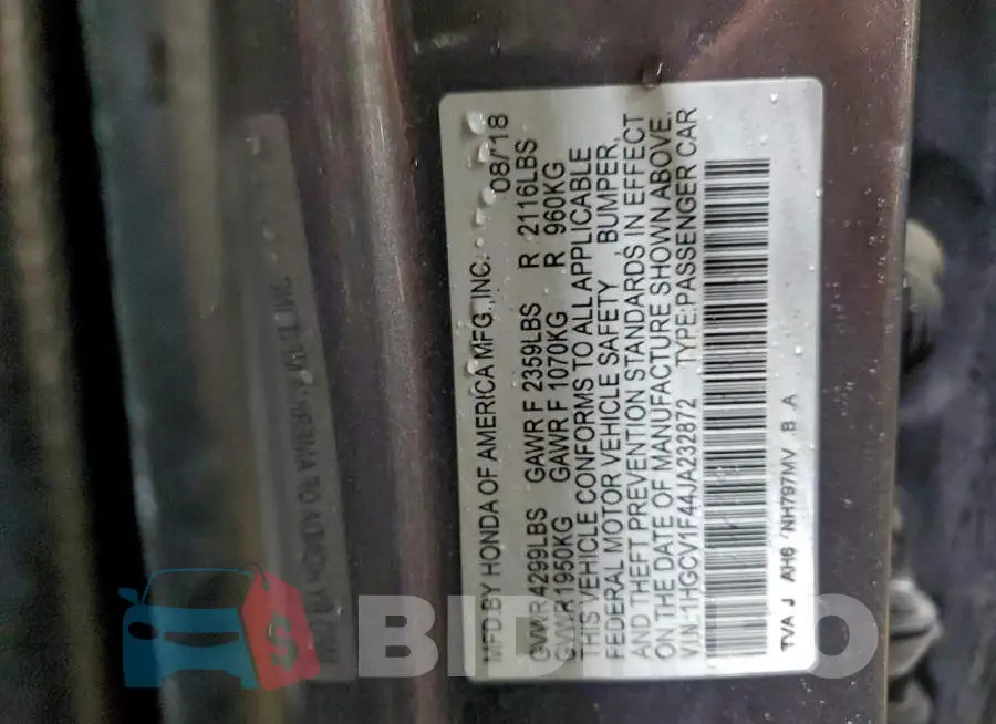 1HGCV1F44JA232872 Photo# 12