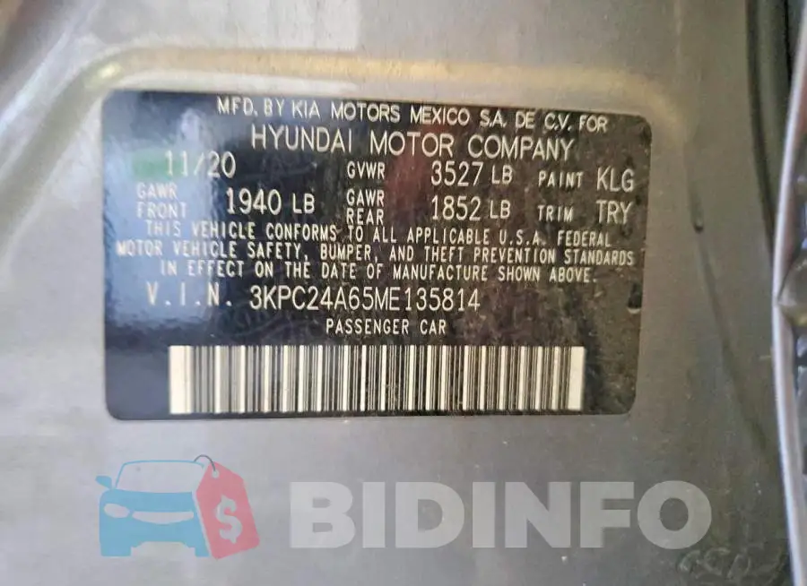 3KPC24A65ME135814 Photo# 12