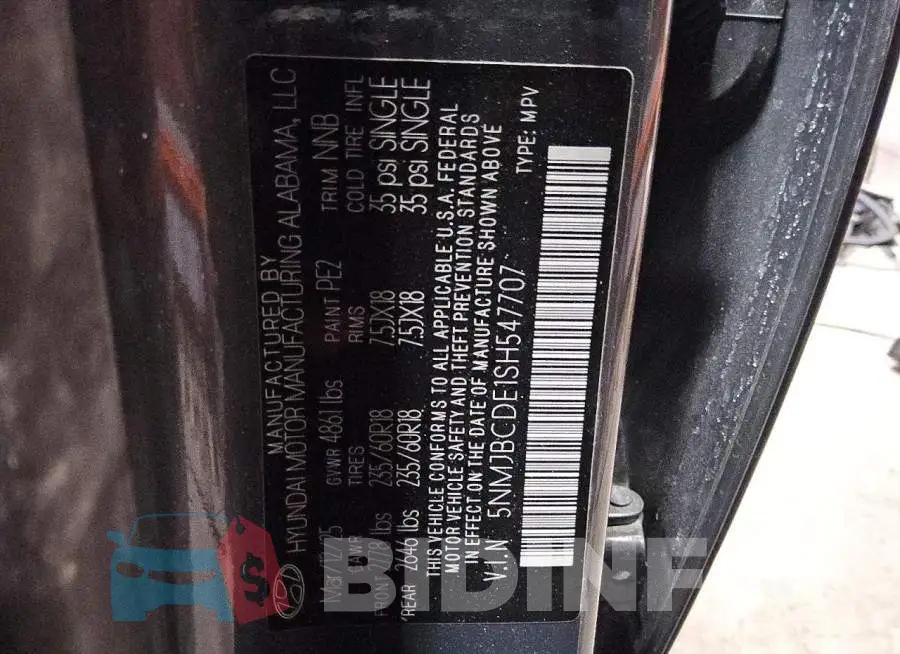 5NMJBCDE1SH547707 Photo# 13