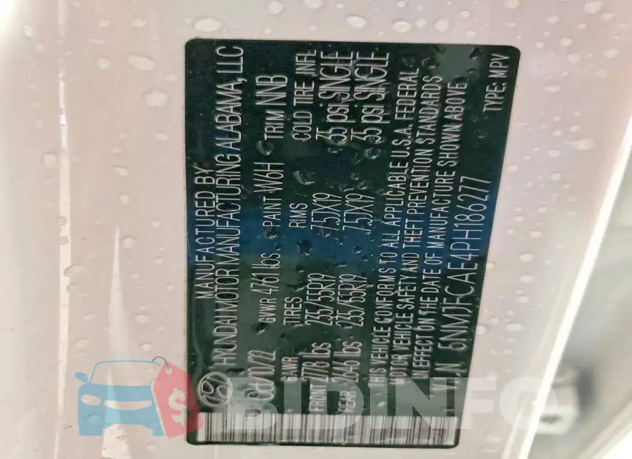 5NMJFCAE4PH186277 Photo# 13