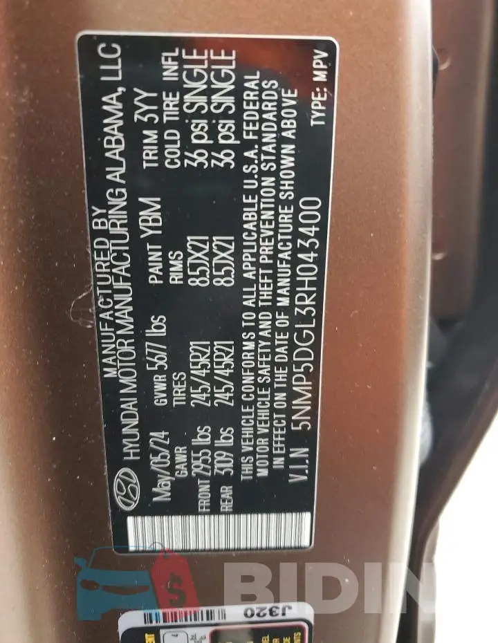 5NMP5DGL3RH043400 Photo# 13