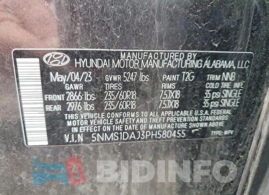 5NMS1DAJ3PH580455 Photo# 13